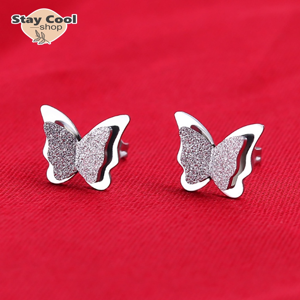 Anting Kupu Kupu Wanita Titanium Asli Anti Karat / Anting Model Terbaru / Anting Wanita / Anting Terlaris / Bayar Ditempat / Titanium Original