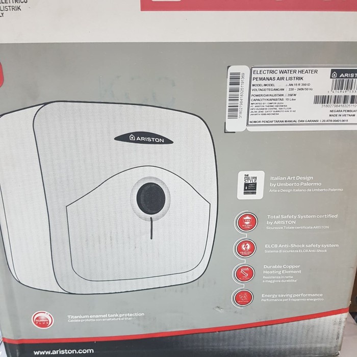 Water Heater Ariston AN 15R / Mesin Pemanas Air / Mesin Air Panas