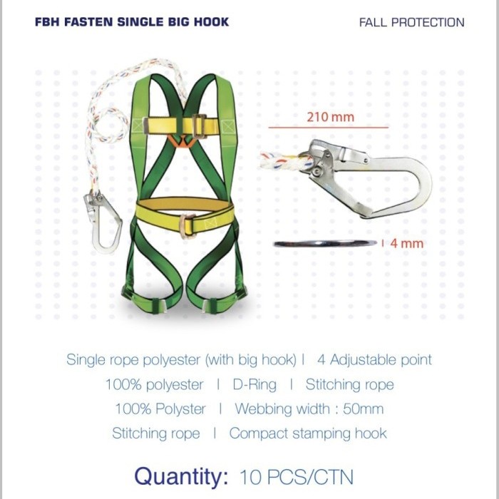 Full Body Harness Single Big Hook FASTEN plus Tali Dada Safety GOSAVE