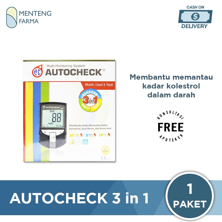 Autocheck 3in1 Alat Test Kolesterol, Gula Darah, Asam Urat