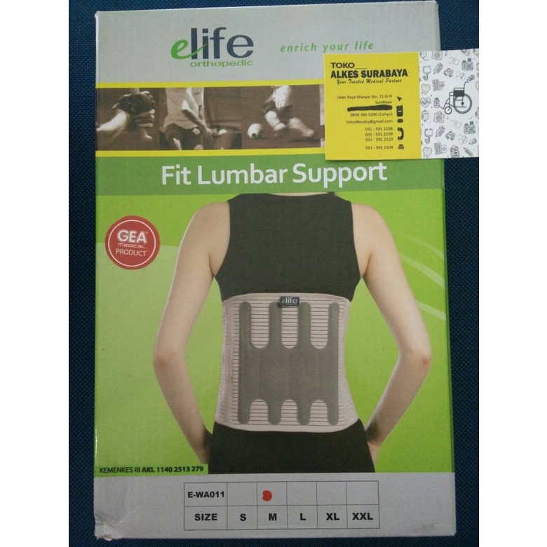 ELIFE - FIT LUMBAR SUPPORT E-WA011 GREY SIZE S 56-71