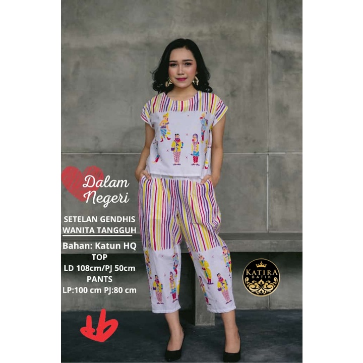 SETELAN GENDHIS WANITA TANGGUH CELANA PANJANG PAJAMAS READY TO GO  BATIK JUMBO ONE SET LOUNGEWAR KAR