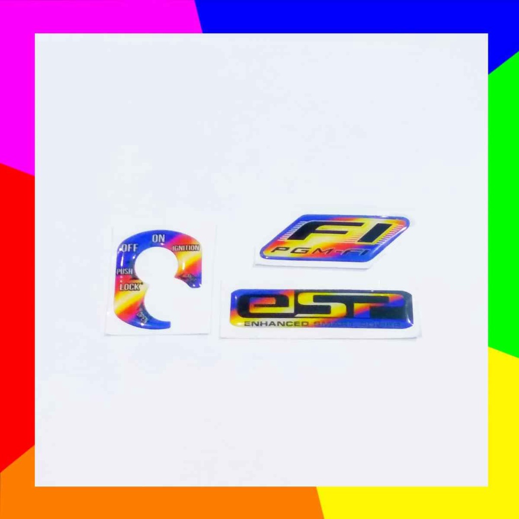 AKSESORIS MOTOR- stiker cover kunci kontak beat esp fi twotone 3pcs