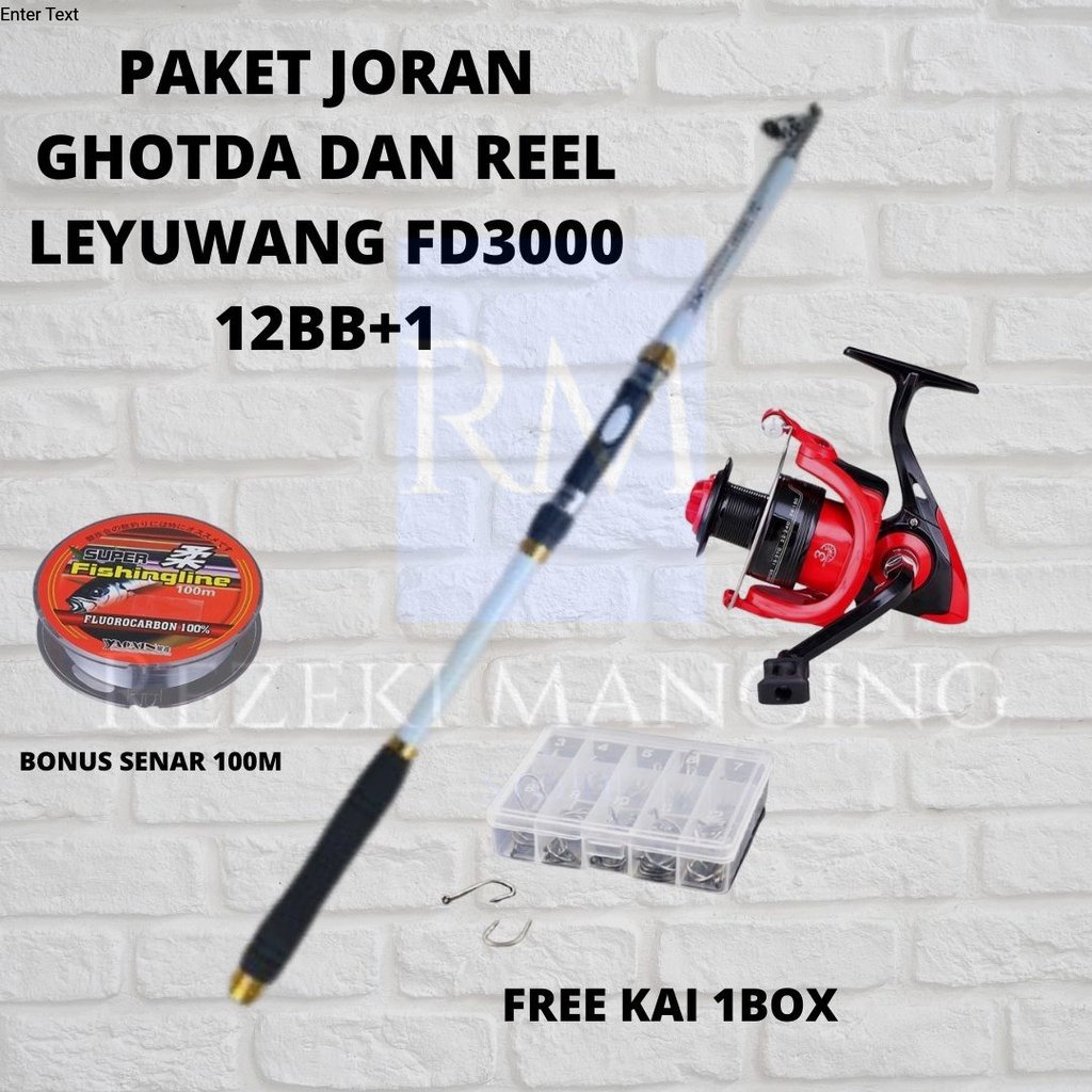 PAKET JORAN GHOTDA SET REEL LIEYUWANG FD3000 TAFFSPORT FD5000 BONUS SENAR DAN KAIL