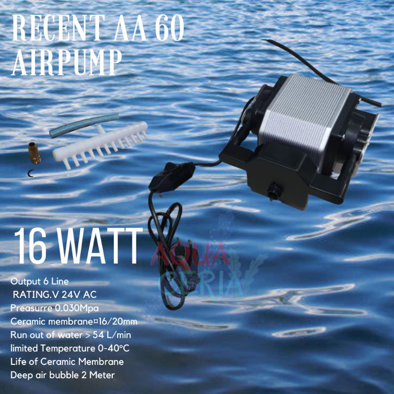 AIR PUMP RECENT AA 60 POMPA AERATOR AQUARIUM/KOLAM IKAN