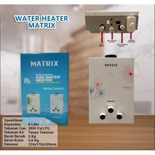 Gas Water Heater Pemanas Air Tipe W