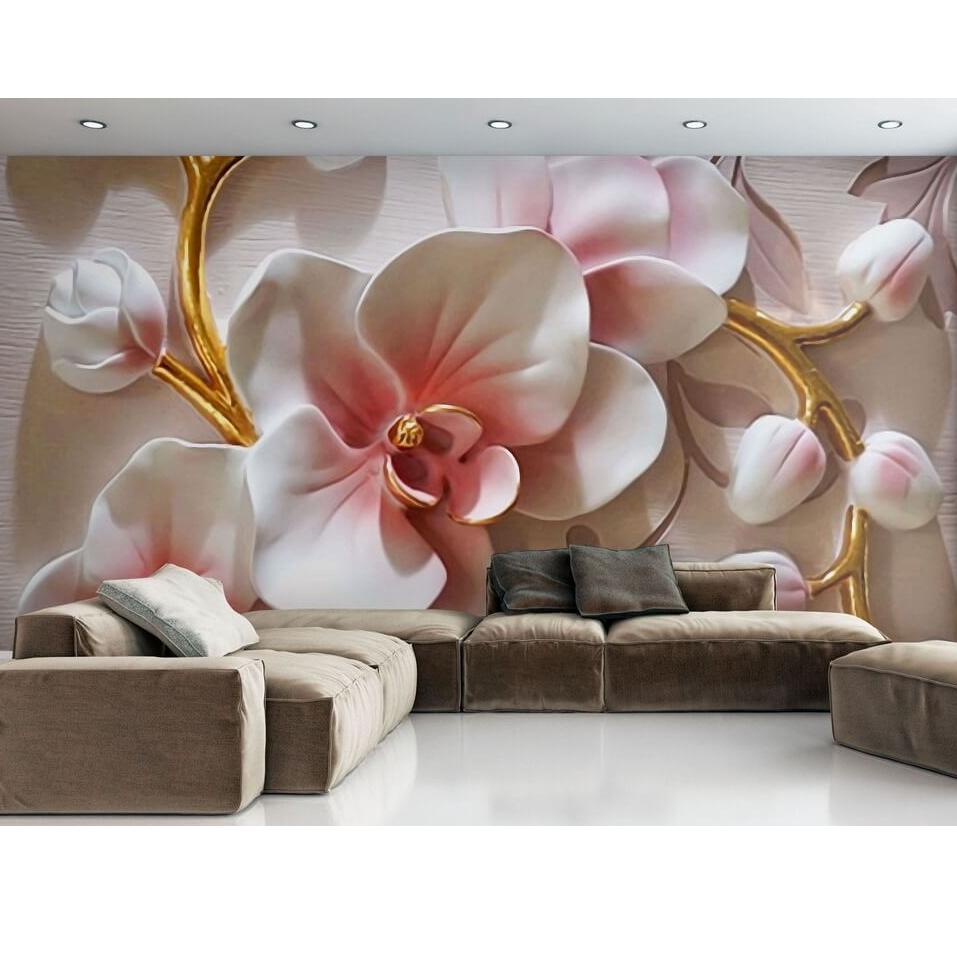 (PROMO ZQS97) Wallpaper Custom Floral 3d, Wallpaper Dinding 3d, Wallpaper Custom 3d,Wallpaper Bunga 3d ✳
