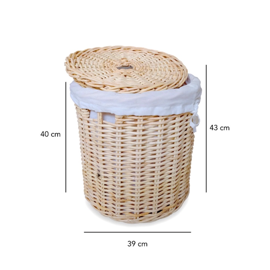 ROVEGA Laundry Basket Premium Rotan RRB-390 40x43x39cm keranjang loundry estetik rotan