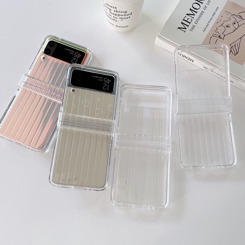 Case Pelindung Tahan Banting Anti Gores Model Koper Rimowa Transparan Untuk Samsung Galaxy Z Flip 5 Z Flip 3 Z Flip 4 Flip3 5G Flip5 Flip4 Zflip3 Zflip4