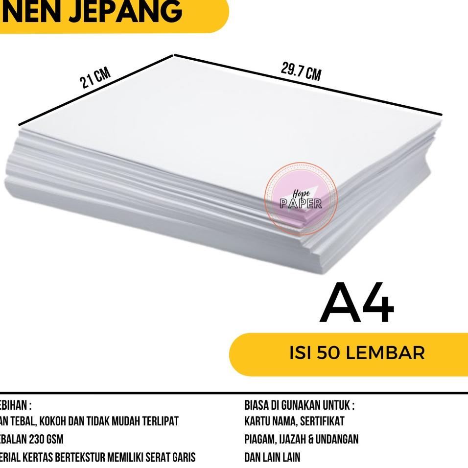 

Hot Sale - Kertas Sertifikat Linen A4 isi 50 lembar / Kertas Sertifikat A4 Linen ,.