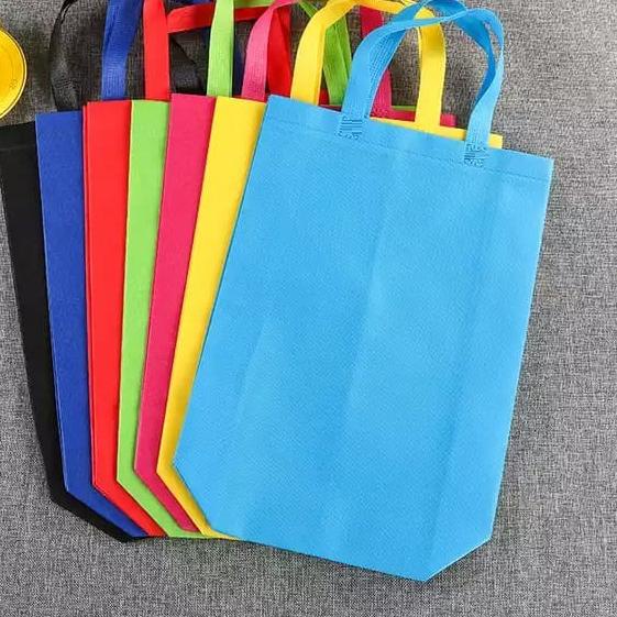

FREE ONGKIR!1 Lusin isi 12 Tas Kain Spunbond Jumbo Kotak / Handle Box Goodie Bag XL= 35x40x12 Kantong Sembako|KD6