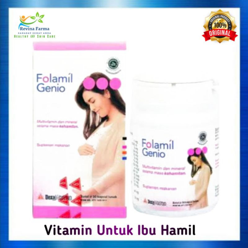 Folamil Genio 1 Btol isi 30 Kapsul Vitamin Untuk Ibu Hamil, Folavit, Multivitamin & Mineral 100% Pro