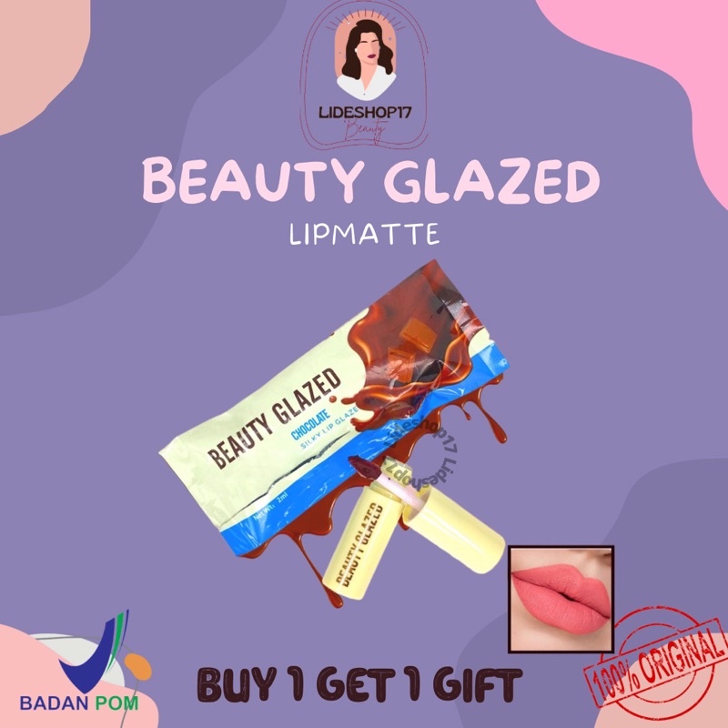 [READY] BEAUTY GLAZED WHITE CHOCOLATE NEW LIPSTICK MATTE LONG-LASTING SMOOTH LIQUID LIP GLOSS KEMASAN PUTIH ORIGINAL