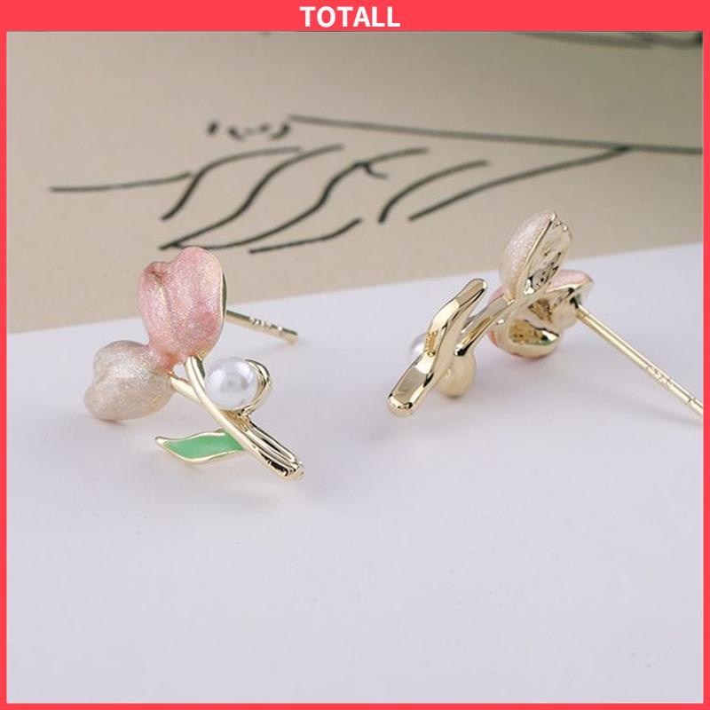 COD Anting S925 Silver Plated Soft Tulip Earrings Female Earrings Asesori-Totall