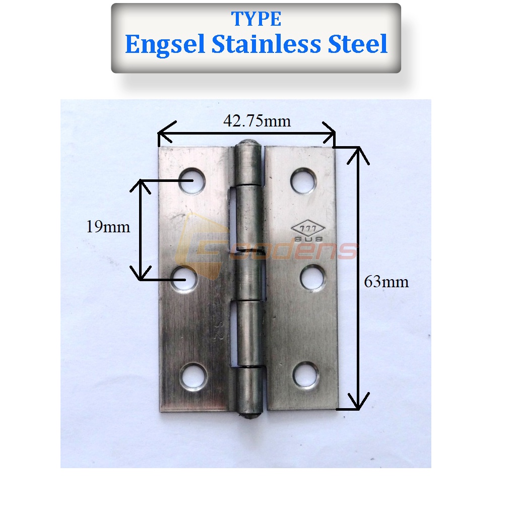 Engsel Kupu-kupu 2,5 Inch Engsel Jendela Engsel Pintu Stainless Steel