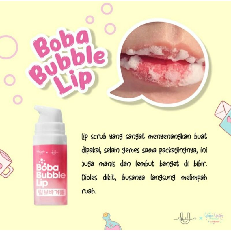 BOBA BUBBLE LIP SCRUB | EXFOLIATING SCRUB | BPOM | BY YEPPU YEPPU X UMASKERIN BPOM LIP SCRUB BUBBLE 12ml