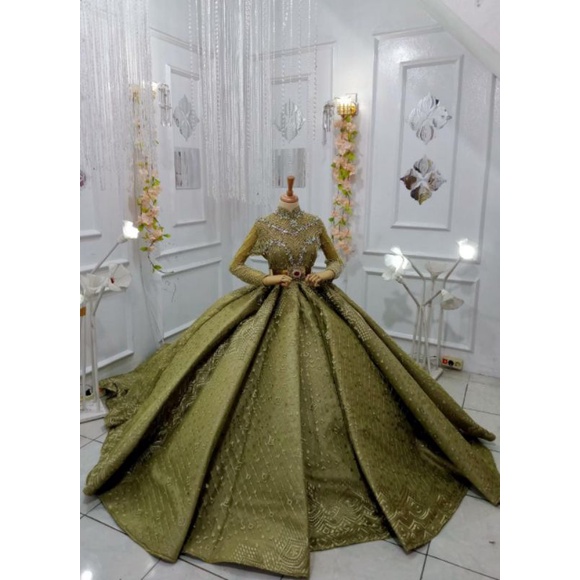 GAUN PENGENTEN JUMBO MASA KINI/GAUN DUYUNG XXL/GAUN PAYET BUNGA 3D | BAJU WEDDING MEWAH | BAJU PENGANTIN TERBARU