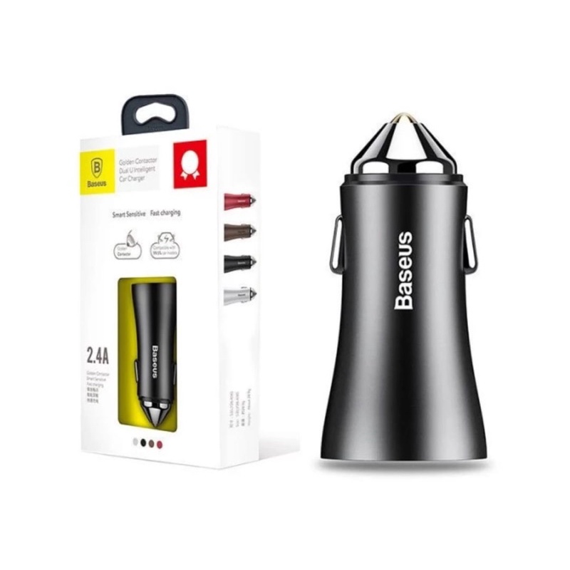 Baseus Car Charger BSC-C6 CHARGER MOBIL 2.4A Dual U Intelligent OUTPUT