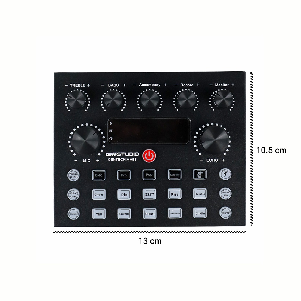 TaffSTUDIO Mixer USB External Sound Card Bluetooth Amplifier Live Broadcast Recording Special Effect - V8S