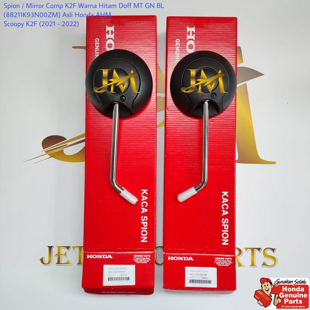 Kaca Spion Mirror Comp  Scoopy  K2F 2021 - 2022 Hitam Doff Asli atau Ori Honda AHM 88211K93N00ZM Har