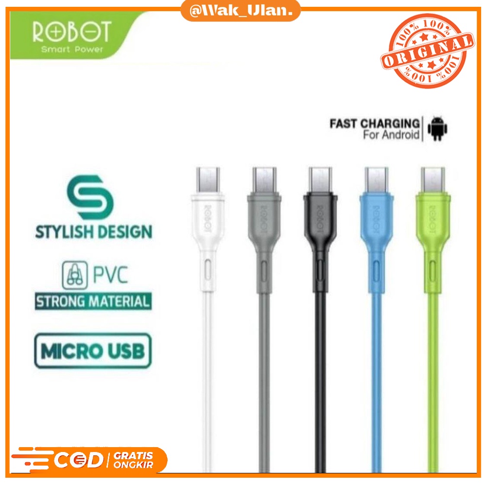 Wired Cable Kabel data Micro USB ROBOT RT-RBM100 RT RBM100 MICRO 1 Meter Universal Smartphone hp