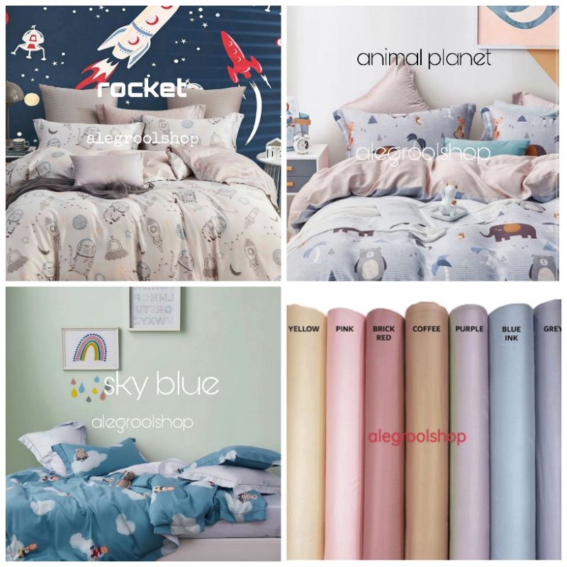 BYAK MOTIF ANAK!! SPREI SUTRA ORGANIK SERAT BAMBOO ORIGINAL TERMURAH