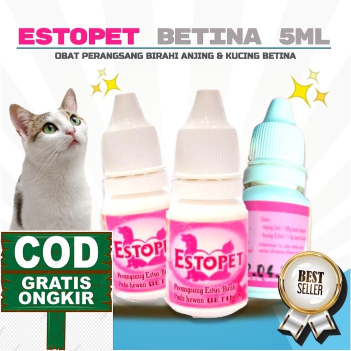 TERLARIS Estopet Obat Perangsang Birahi Kucing Anjing Betina 5ml