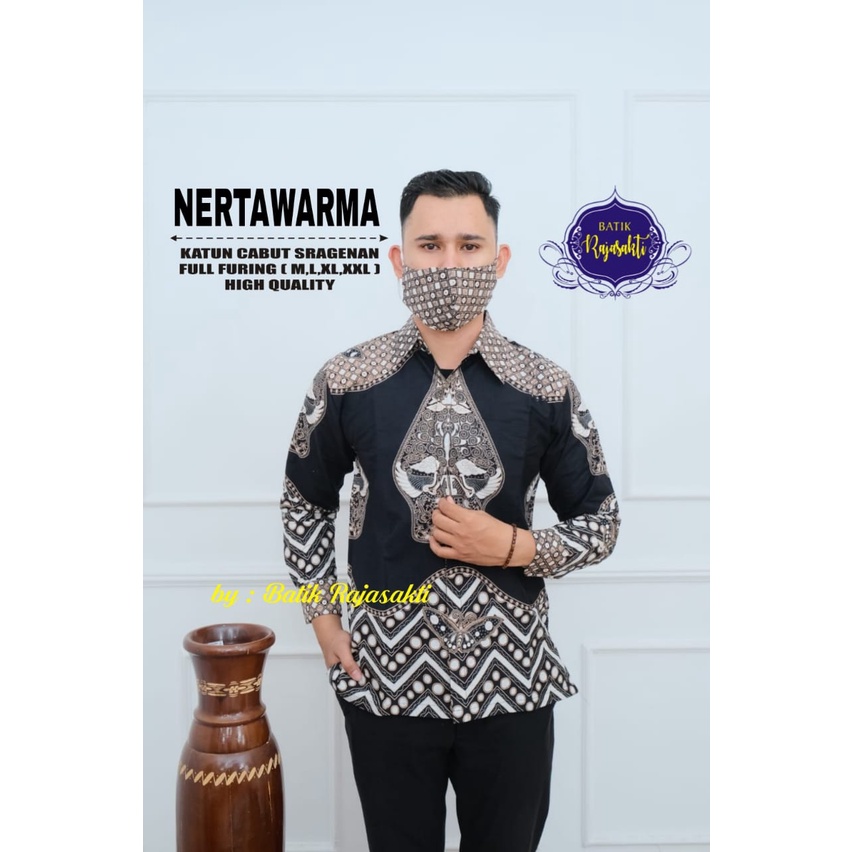 NERTAWARMA RAJASAKTI BATIKSOLOAMANAH KEMEJA BAJU BATIK PRIA SOLO LENGAN PANJANG PENDEK LAPIS FURING ATASAN BATIK PREMIUM MODERN KATUN HALUS GALING INDAH GALING MERAH BURUNG BERSUA GALING MEWAH GANDRAWATI GANJAR BORNEO GARUDA ABSTRAK GATOTKACA  GIANDRA 2