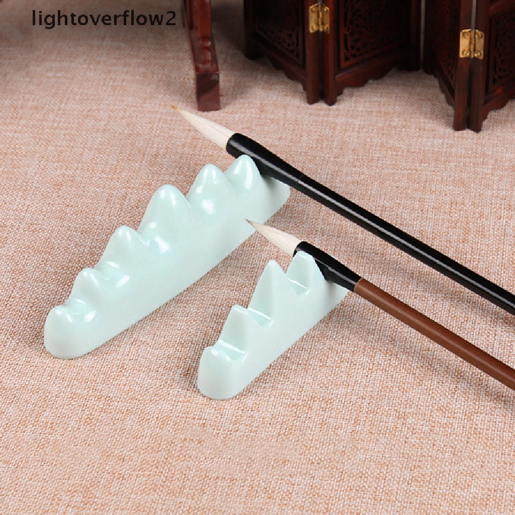 (lightoverflow2) 1pc holder pen Kaligrafi Cina Bahan Keramik