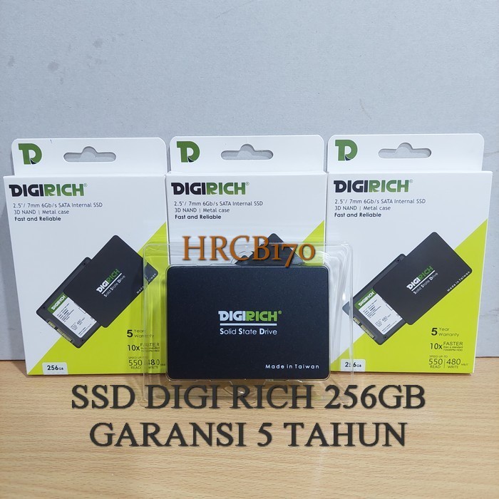 SSD DIGI RICH 256GB 2.5 Inch SLIM 6.0Gb/s SATA 3 Internal SSD -HRCB