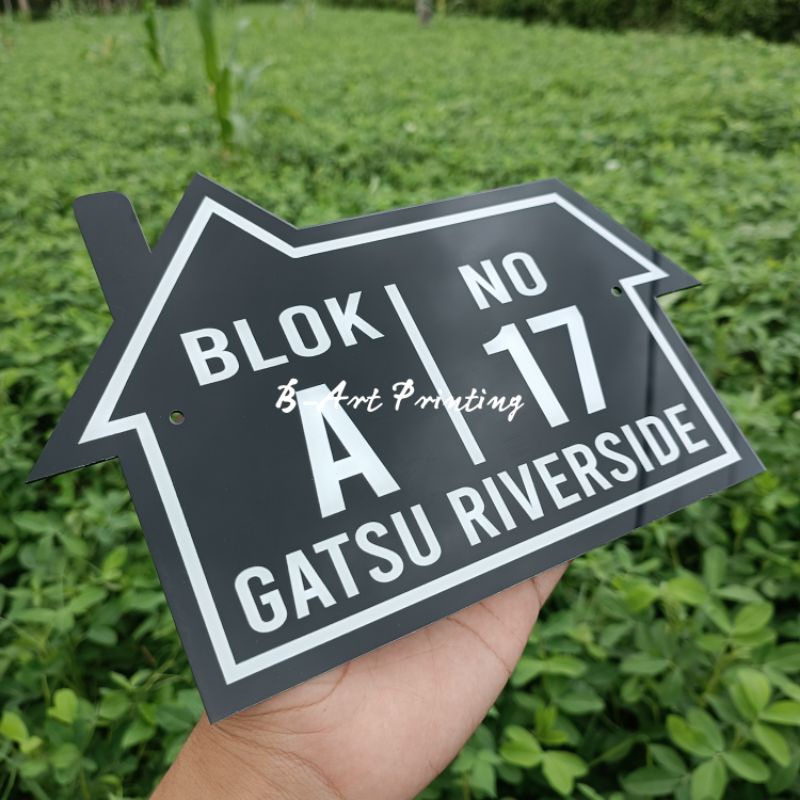 MURAH NOMOR RUMAH NOMER PERUMAHAN VILLA PAPAN NOMOR RUMAH 27 x 18 cm / BAHAN ACRYLIC / LASER CUTTING / NOMOR RUMAH