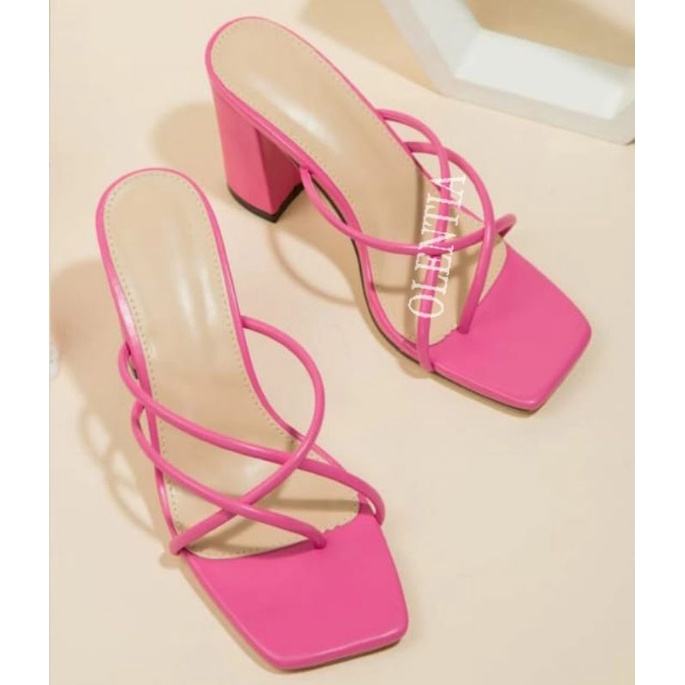 Sandal Wanita heels tali heels tahu 9cm KL 04