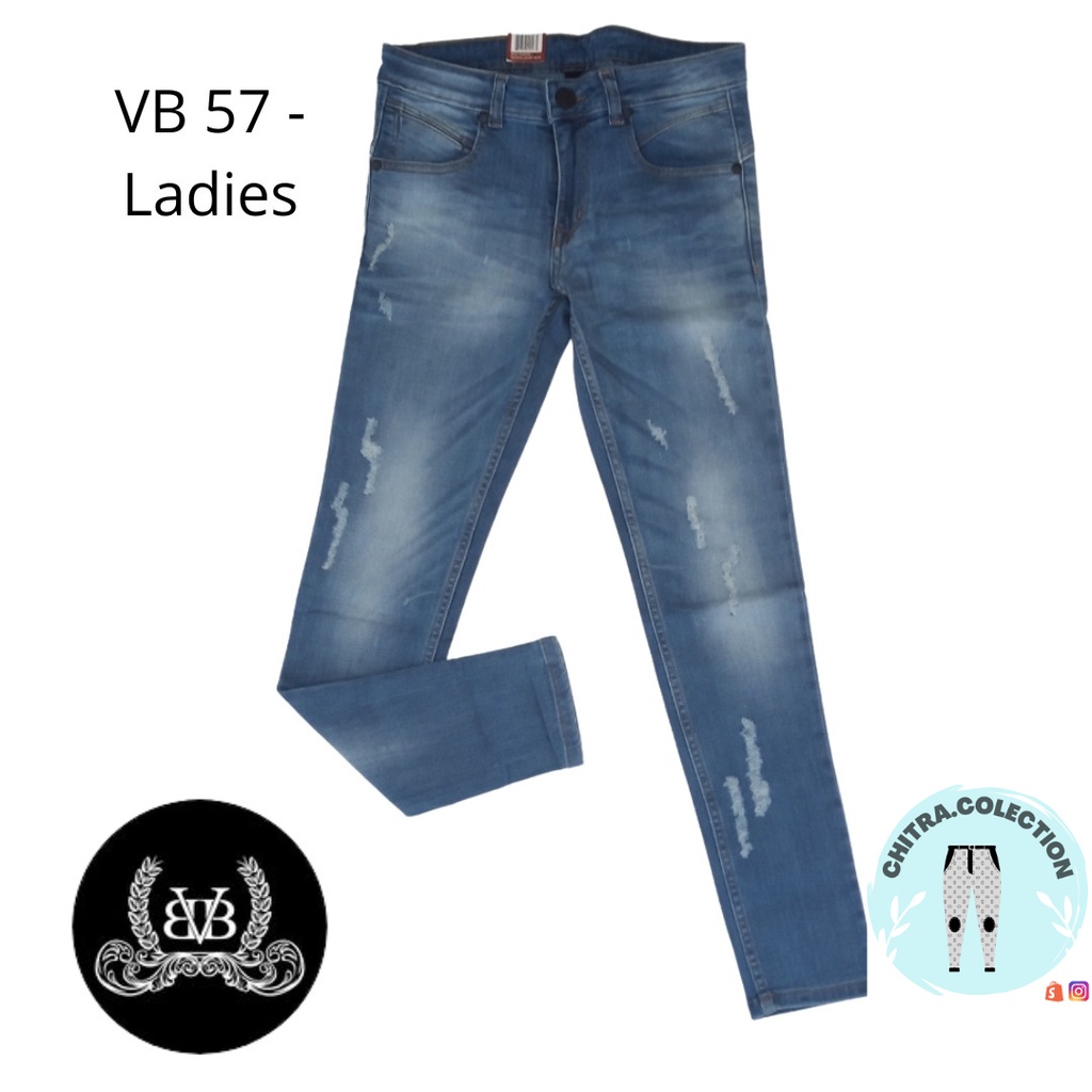 BVB Ladies - Celana Panjang Jeans Wanita Denim Premium Stretch, Skinny , Destroyed VB 57