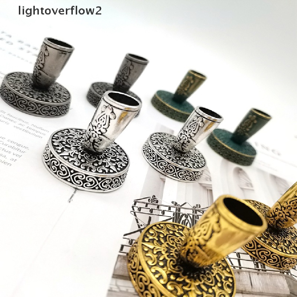 (lightoverflow2) Stand Holder Pena / Pulpen / Pensil / Alat Tulis Bahan Metal Desain Bulu Gaya Eropa / Vintage