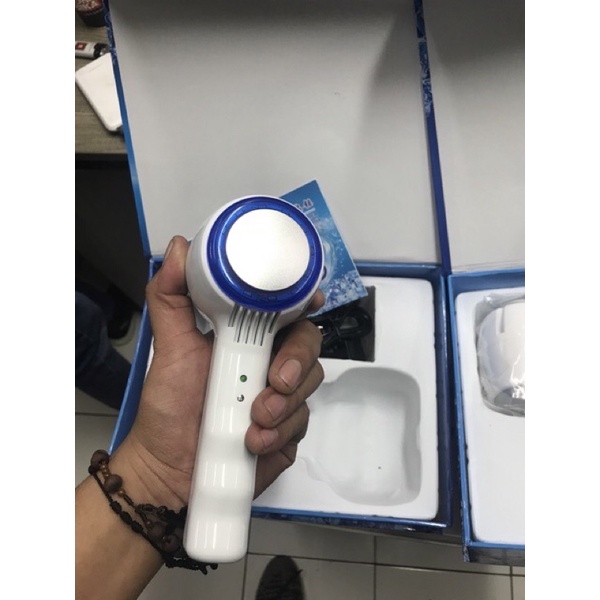 Alat kecantikan setrika relaksasi wajah Hot and cold hammer dengan pengaturan lcd dan blue photon