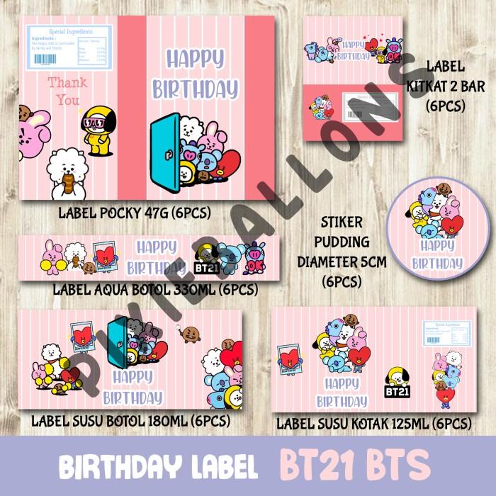 Backdrop Paket Dekorasi Bt21 Bts Ulang Tahun Birthday Set Pack Label Backdrop