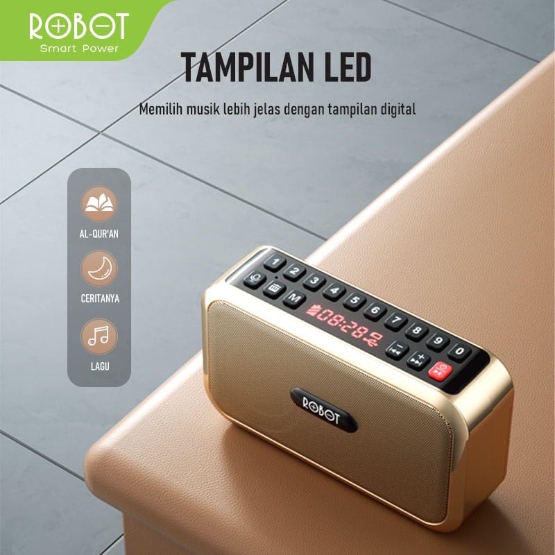 C_   ROBOT RB200 Portable Speaker Bluetooth Alquran numerik dan layar LED