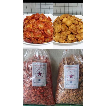 

Emping Melinjo pedas manis kemasan 500 gr
