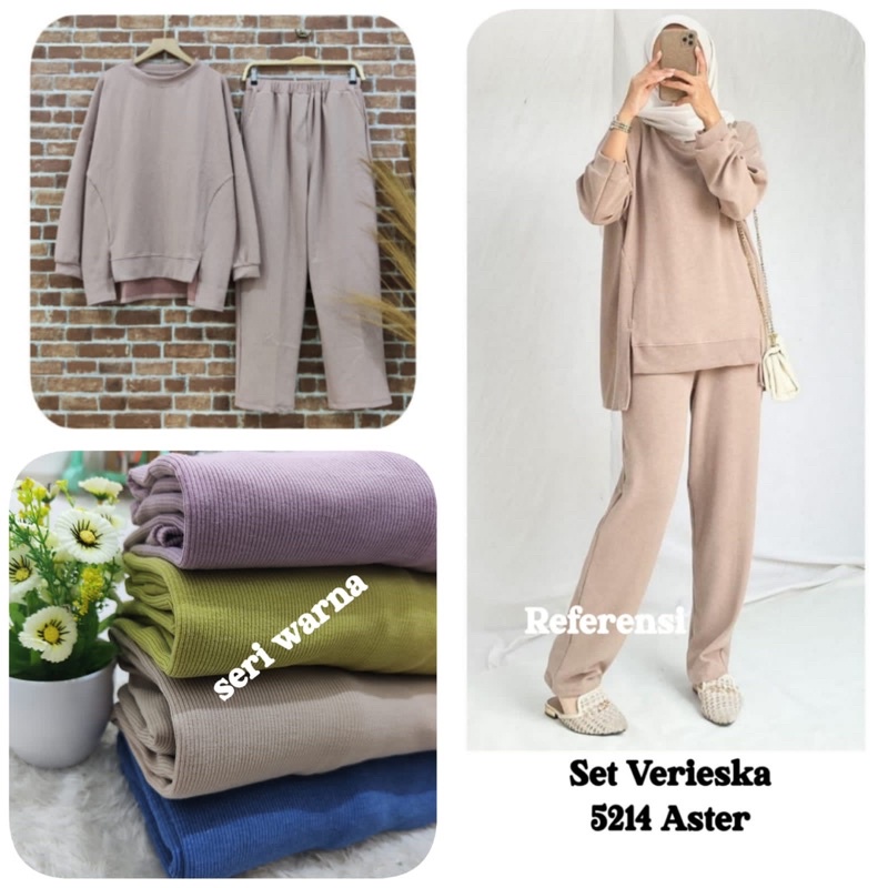 setelan celana jumbo setcel wanita setelan viral setelan oversize merk clarke setelan knitted import