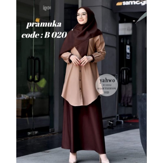 SETELAN PRAMUKA GURU WANITA BY  YAHWO/BAJU KERJA WANITA/SETELAN ROK PRAMUKA GURU/BAJU GURU/BAJU DINAS/BAJU KERJA WANITA/BAJU KURUNG/SETROK WANITA TERBARU DAN TERLARIS/SETELAN ROK TUNIK PRAMUKA/YAHWO BY SHIDQI ORIGINAL