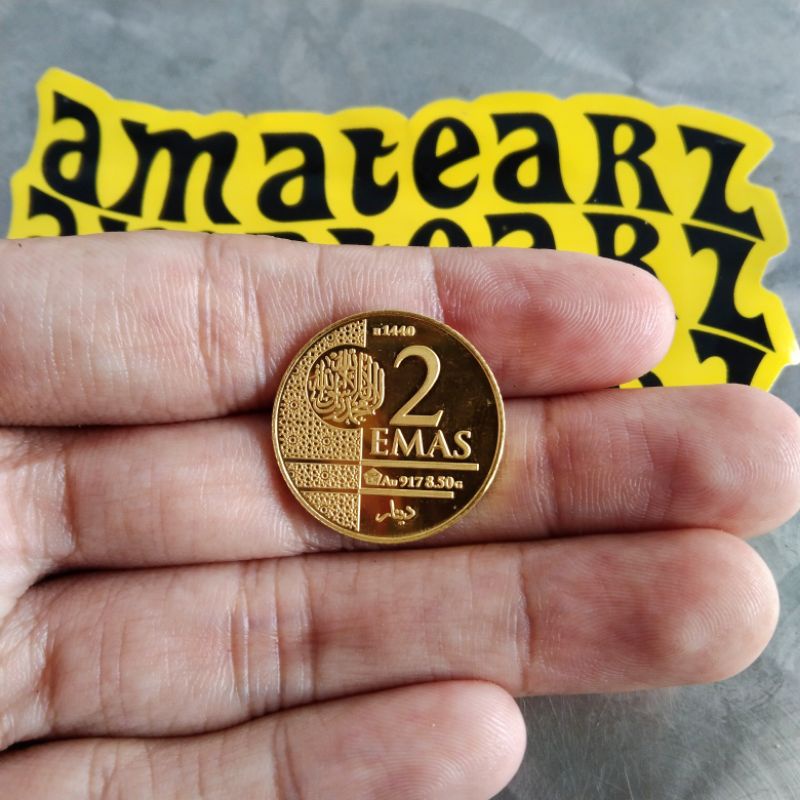 KOIN 2 DINAR BERAT 8,5 GRAM KADAR EMAS 91,7 % KESULTANAN BINTAN DARUL MASYHUR
