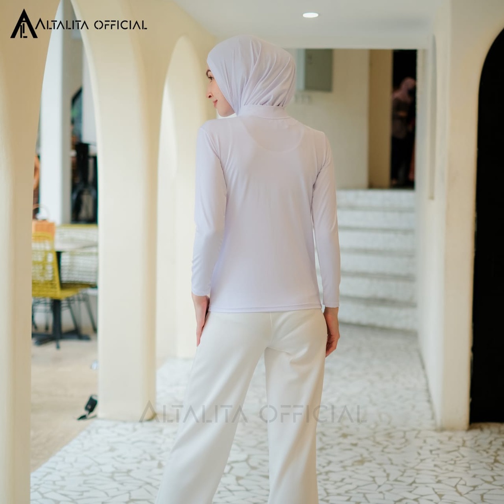 Altalita - Manset Baju Daleman Wanita Bahan Jersey Adem Tebal Premium | Inner Baju Putih Basic Polos Lengan Panjang | Mangset Baju Wanita Tangan Panjang Bahan Kaos Jumbo