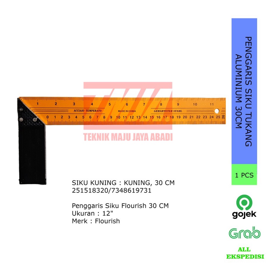 

FLOURISH Penggaris Siku Tukang 30cm Angle 90 Derajat