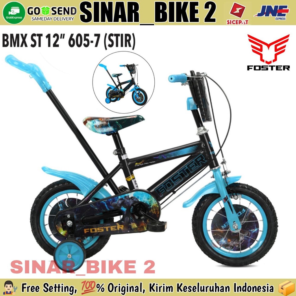 Sepeda Anak Laki BMX 12 Inch MICHEL BLAZE 793 &amp; Foster 605-7 Ban Pompa Dan Stir Usia 2-4 Tahun