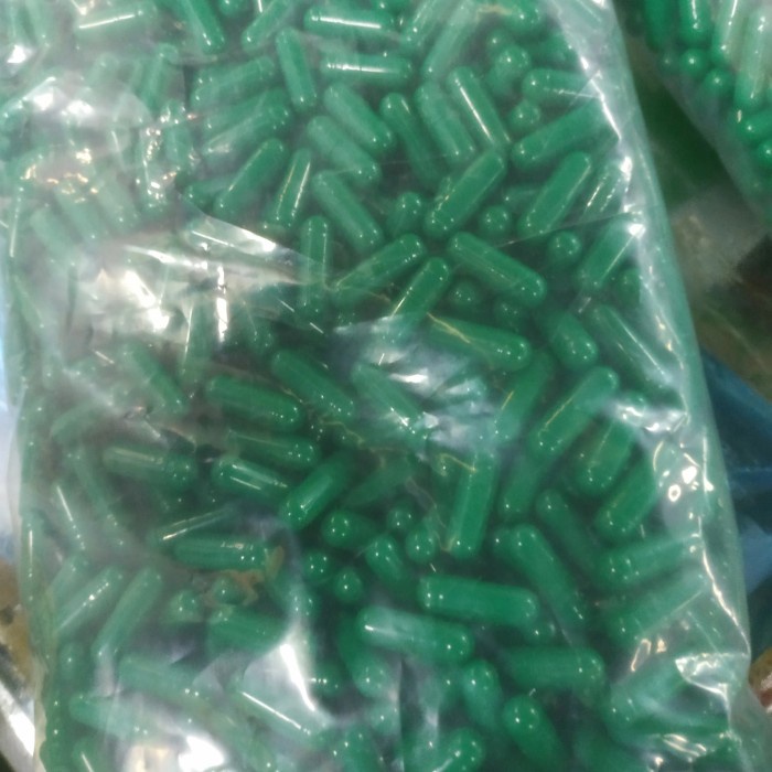 Sequins Cangkang Kapsul Kosong Ukuran 0 Hijau-Hijau