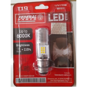 Dop Lampu LED Putih 6 Mata 6000 Kelvin 7/8 Watt Arus DC Federal Vario Beat Scoopy Mio Xeon Supra X 1