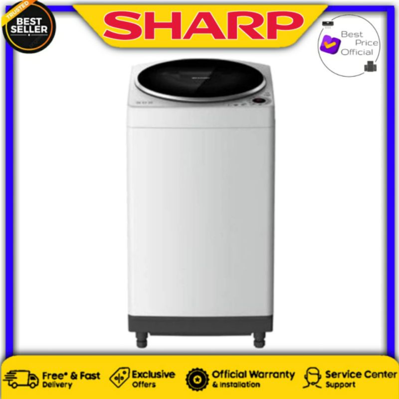 SHARP ES-M1009T ESM1009T Mesin Cuci Top Loading 10Kg Megamouth Series
