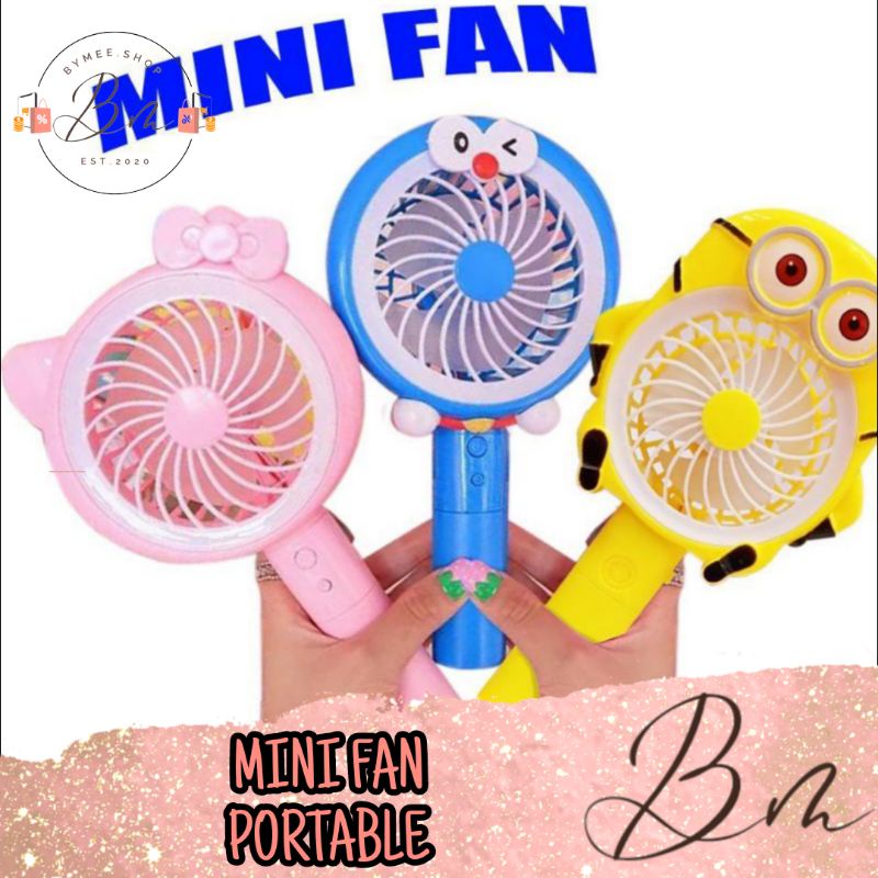 Mini Fan Kipas Angin Portable Mini LED Karakter