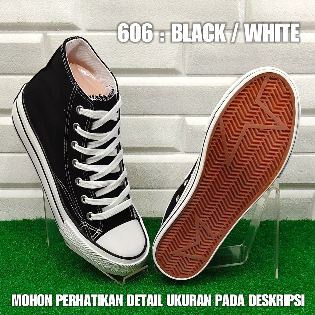 Sepatu Boot Sekolah Kuliah Kanvas Hitam 606 SPTSW