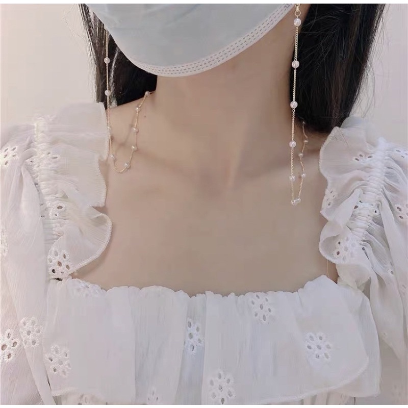 TALI MASKER KALUNG MASKER RANTAI MUTIARA IMPORT QUALITY CHAIN MASK NECKLACE